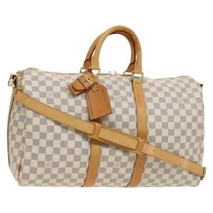 LOUIS VUITTON Damier Azur Keepall Bandouliere 45 Boston Bag N48223